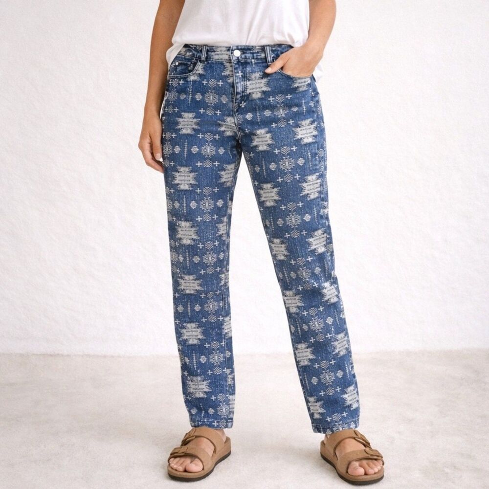 NWT Boom Boom Jeans Straight Leg Southwest Tribal Size Juniors 15 Women's 14 NEW
